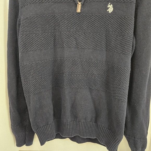 US Polo Ass. Men’s Mock Neck 1/4 Zipper Pullover Sweatshirt 100% Cotton - Picture 6 of 10